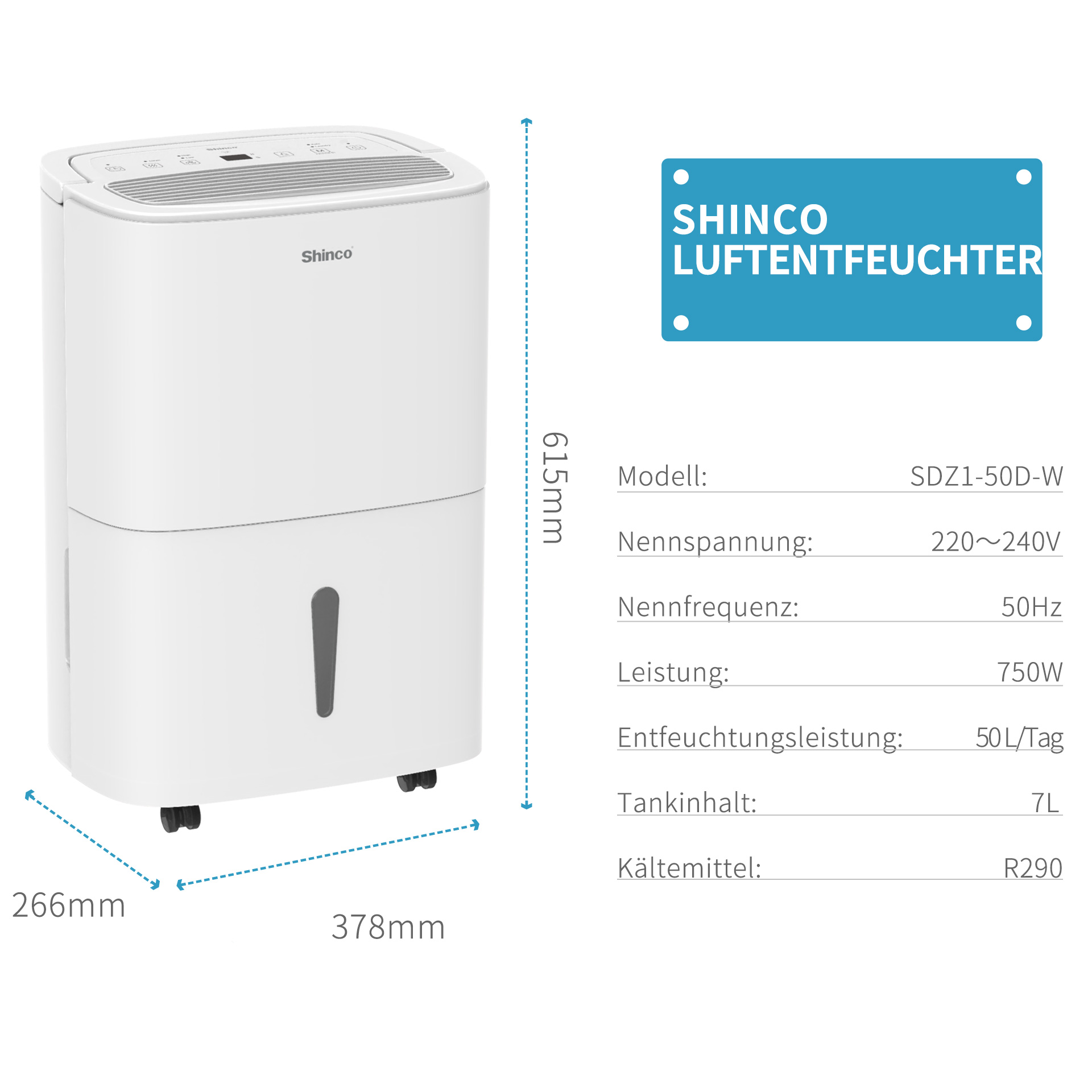 Wassertank für Shinco SDZ1-50D Luftentfeuchter(DE) | Shinco