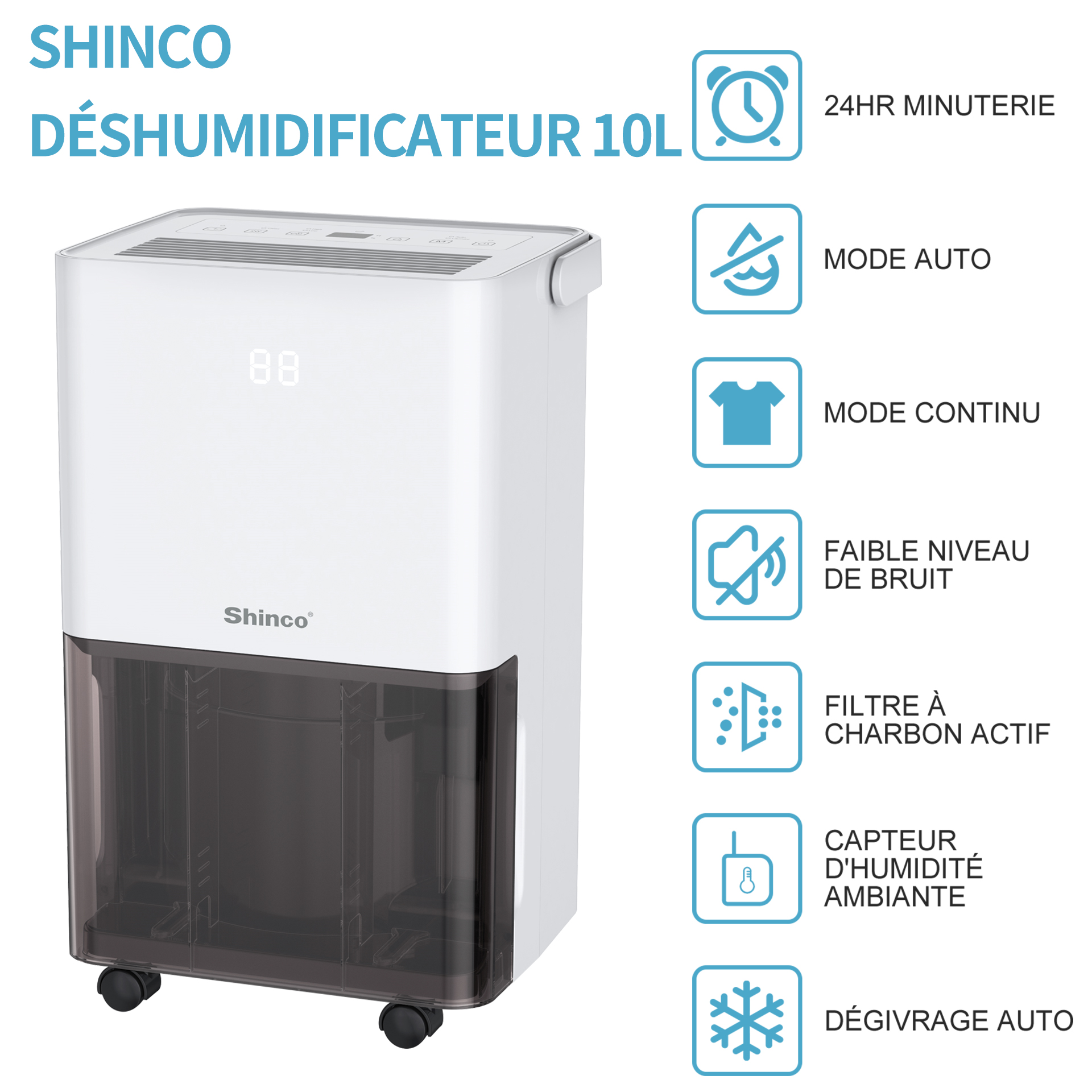 Shinco Déshumidificateur SDZ1-20D 20L (FR) | Shinco